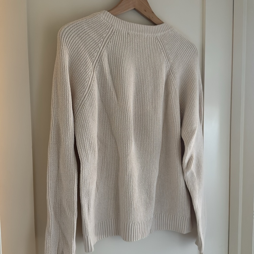 Cream Button-Shoulder Ribbed Sweater - Picture 9 of 9